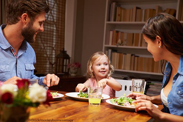 family eating dinner