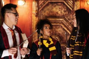 people dressed as Harry Potter charachters