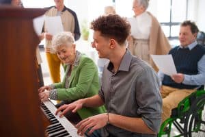 people enjoying music